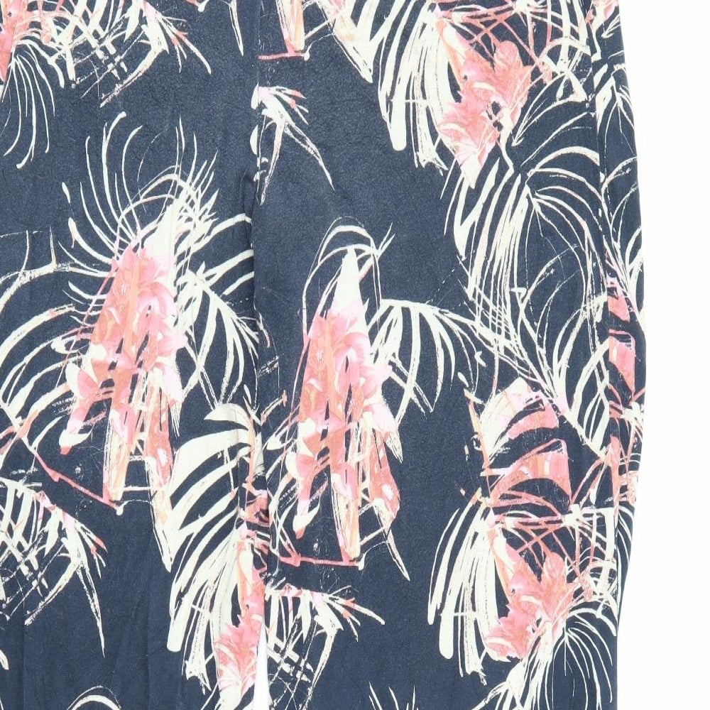 NEXT Womens Multicoloured Floral Viscose Trousers  Size 10 L29 in Regular Tie
