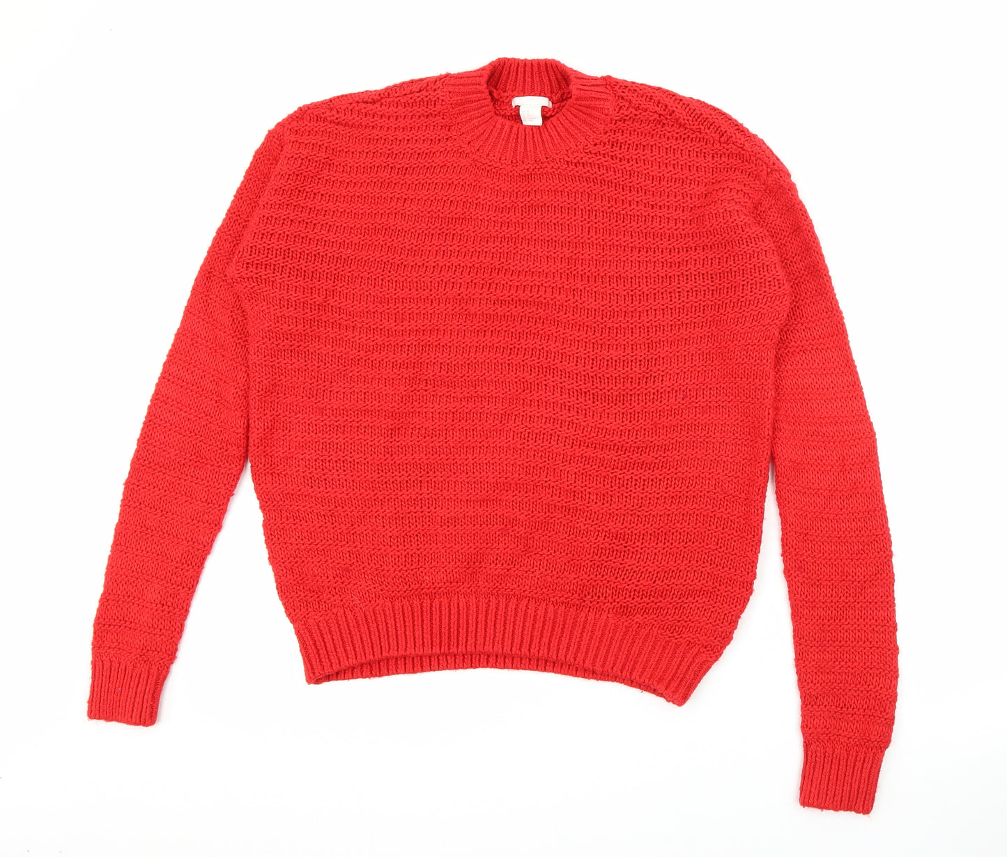 H&M Womens Red High Neck  Acrylic Pullover Jumper Size XS