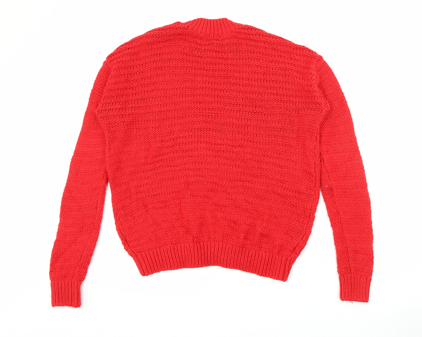 H&M Womens Red High Neck  Acrylic Pullover Jumper Size XS