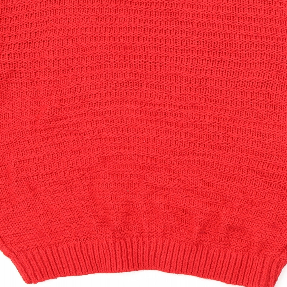 H&M Womens Red High Neck  Acrylic Pullover Jumper Size XS