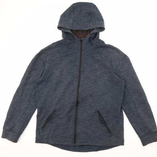 TU Mens Blue  Cotton Full Zip Hoodie Size L