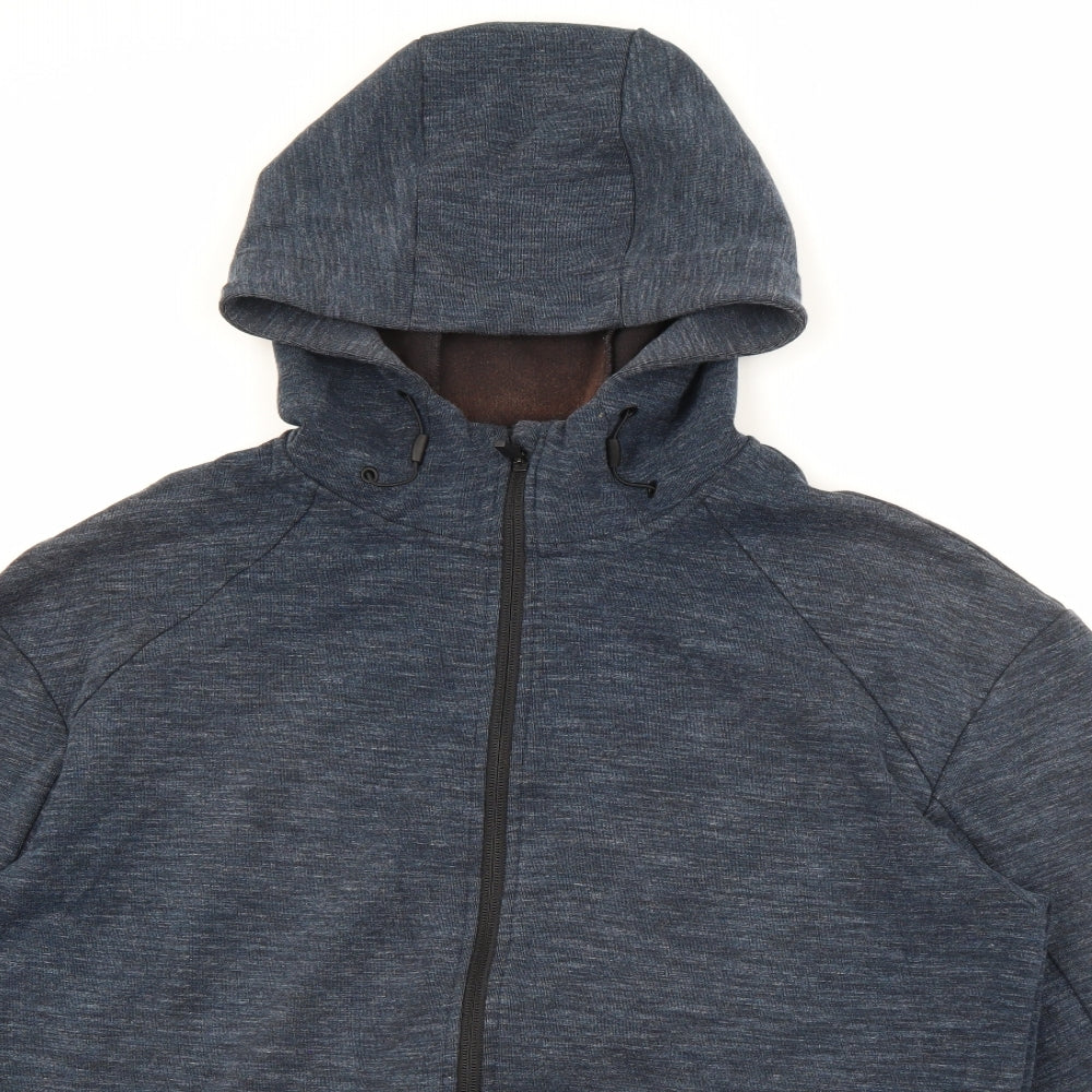 TU Mens Blue  Cotton Full Zip Hoodie Size L