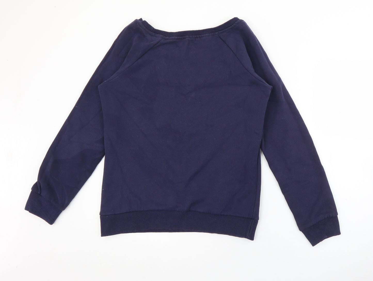 SoulCal&Co Womens Blue Boat Neck  Cotton Pullover Jumper Size 14