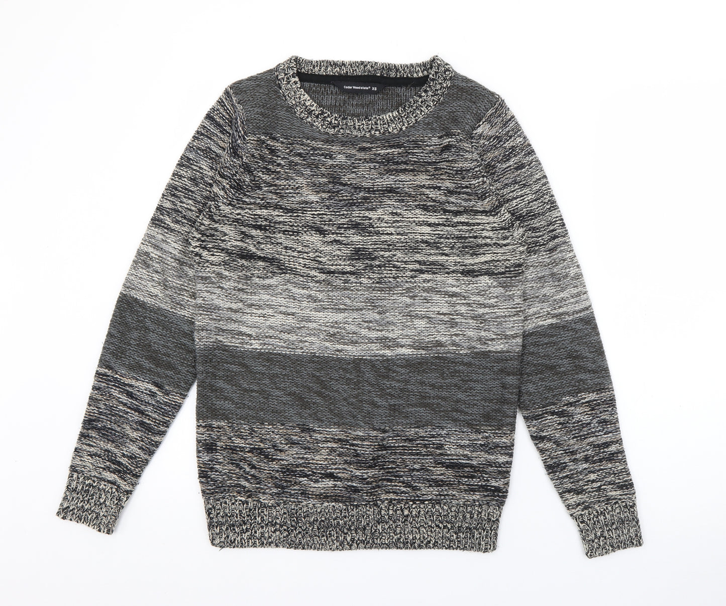 Cedar Wood State Mens Grey Crew Neck  Cotton Pullover Jumper Size XS