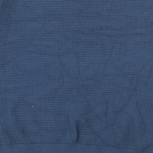 Lincoln Mens Blue Crew Neck  Cotton Pullover Jumper Size XL