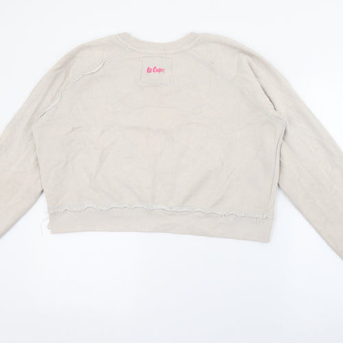 Lee Cooper Womens Ivory Crew Neck  Cotton Pullover Jumper Size 14