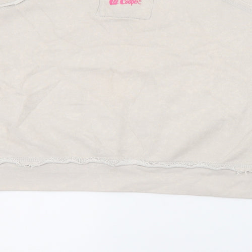 Lee Cooper Womens Ivory Crew Neck  Cotton Pullover Jumper Size 14