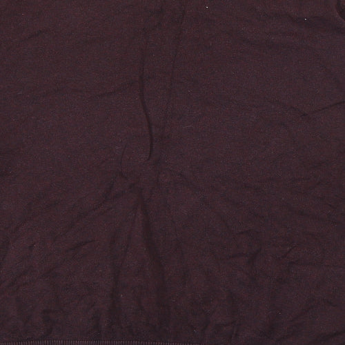 M&Co Mens Red V-Neck  Cotton Pullover Jumper Size L