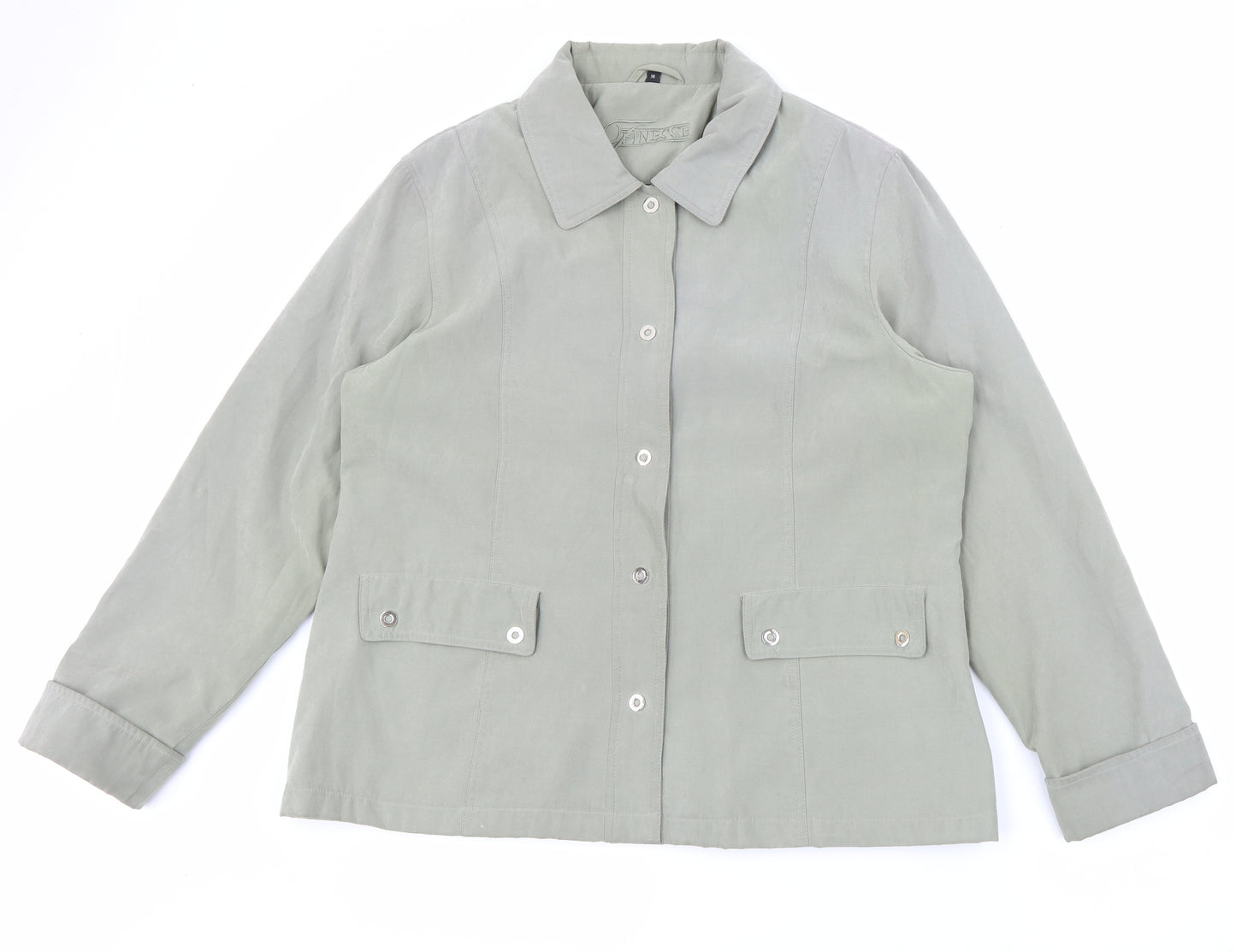 Finesse Womens Green   Jacket  Size 18  Snap