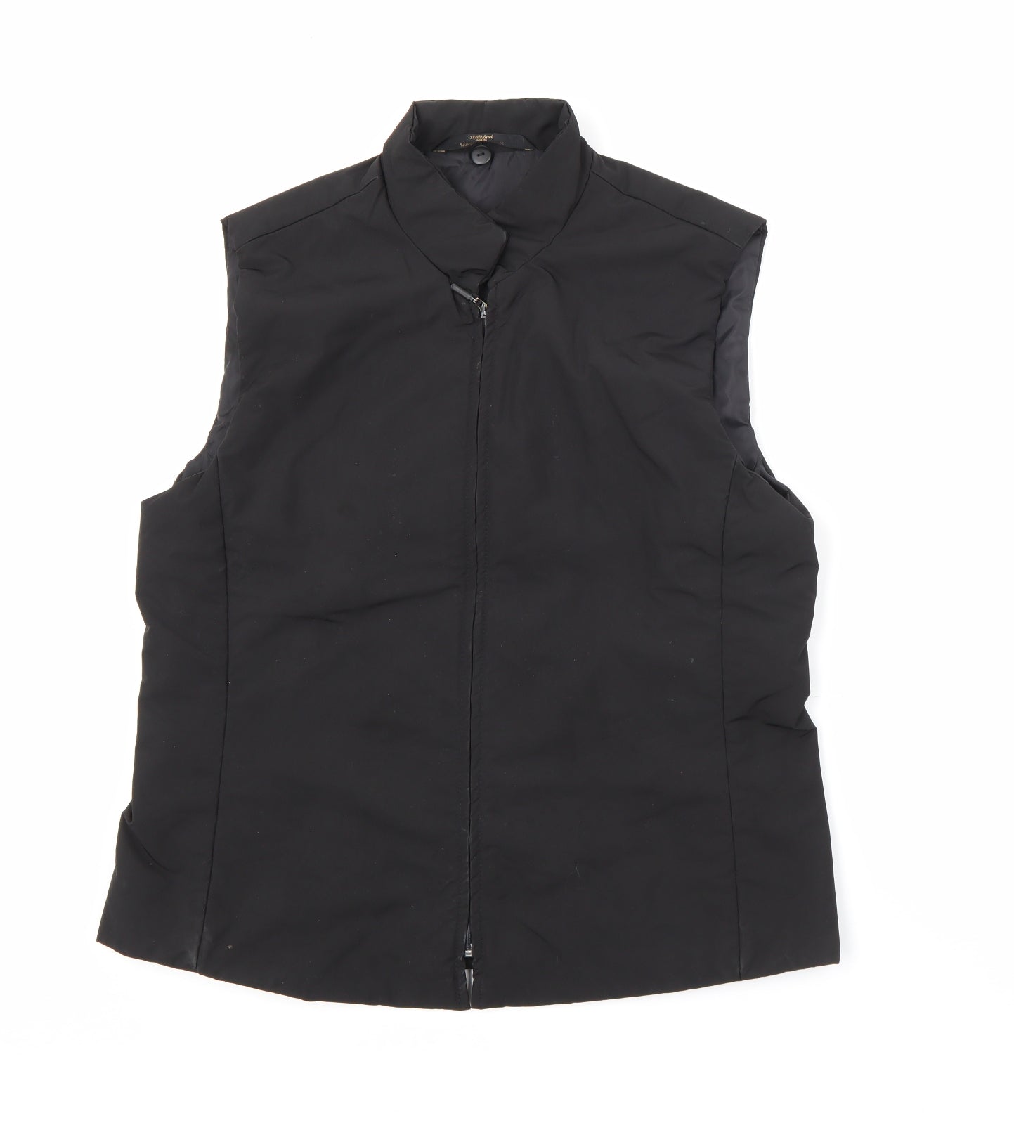 Marks and Spencer Womens Black   Gilet Coat Size 12  Zip