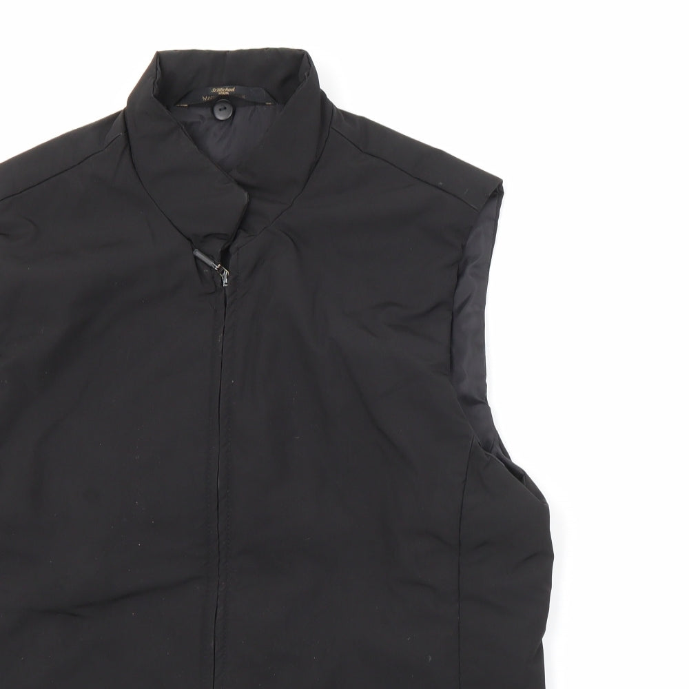 Marks and Spencer Womens Black   Gilet Coat Size 12  Zip