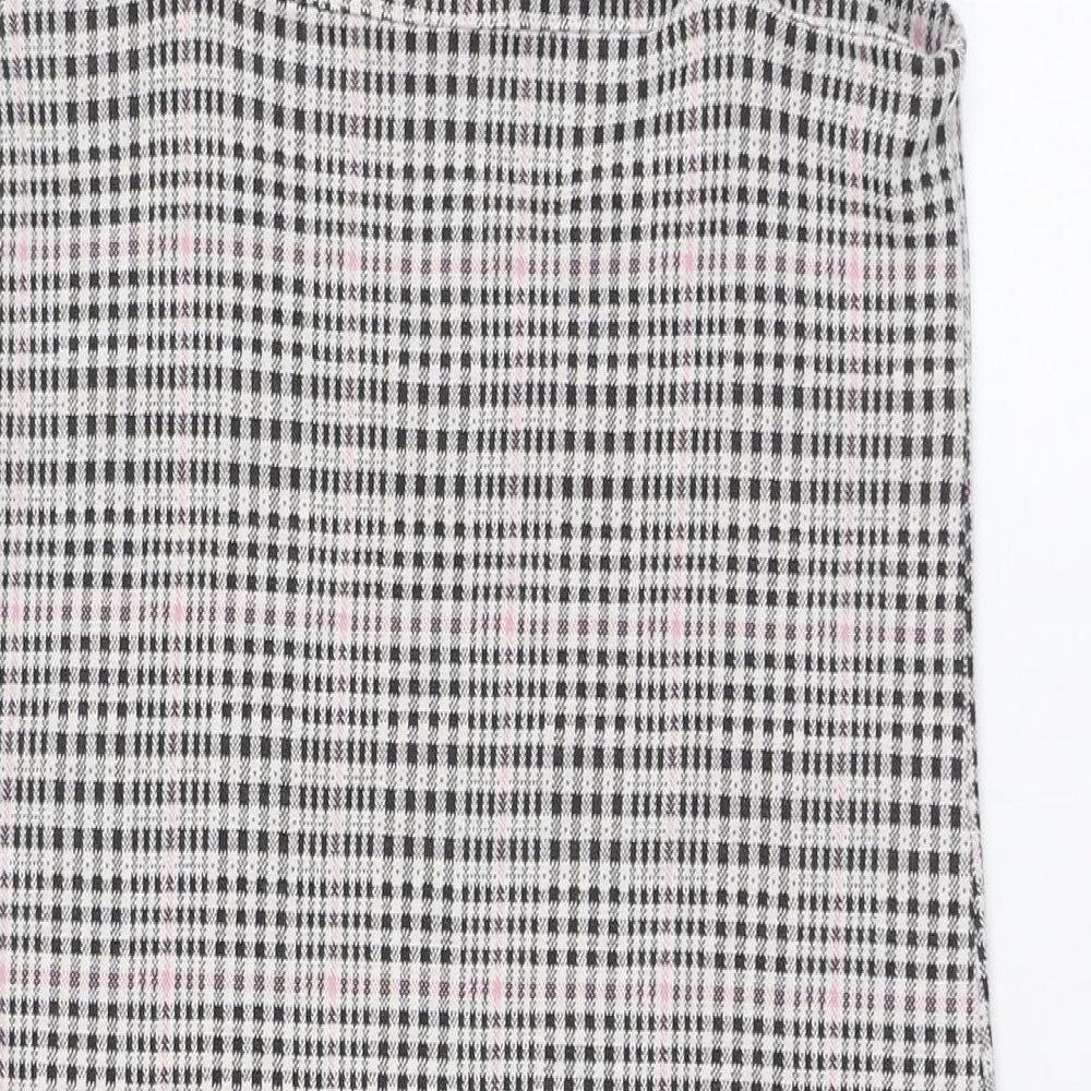 New Look Girls Black Check Cotton Pencil Dress  Size 12-13 Years  Square Neck Zip