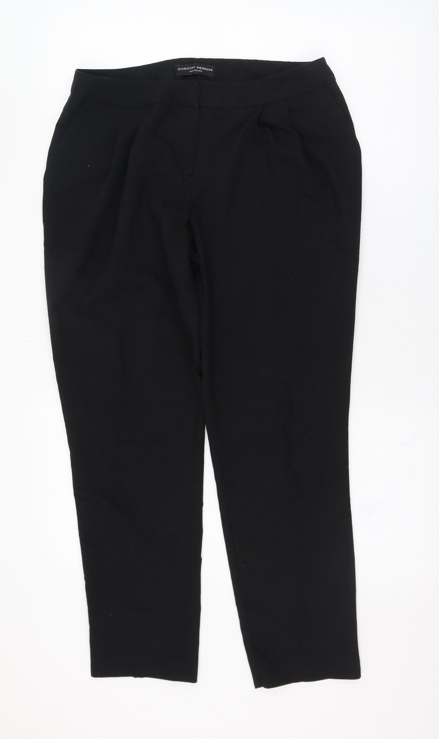 Dorothy Perkins Womens Black  Polyester Trousers  Size 10 L26 in Regular Zip