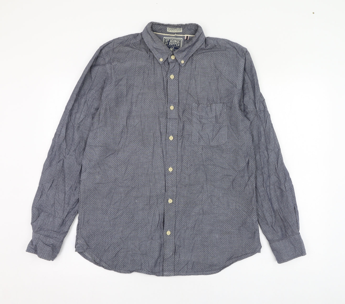 Debenhams Mens Green  Cotton  Button-Up Size M Collared Button