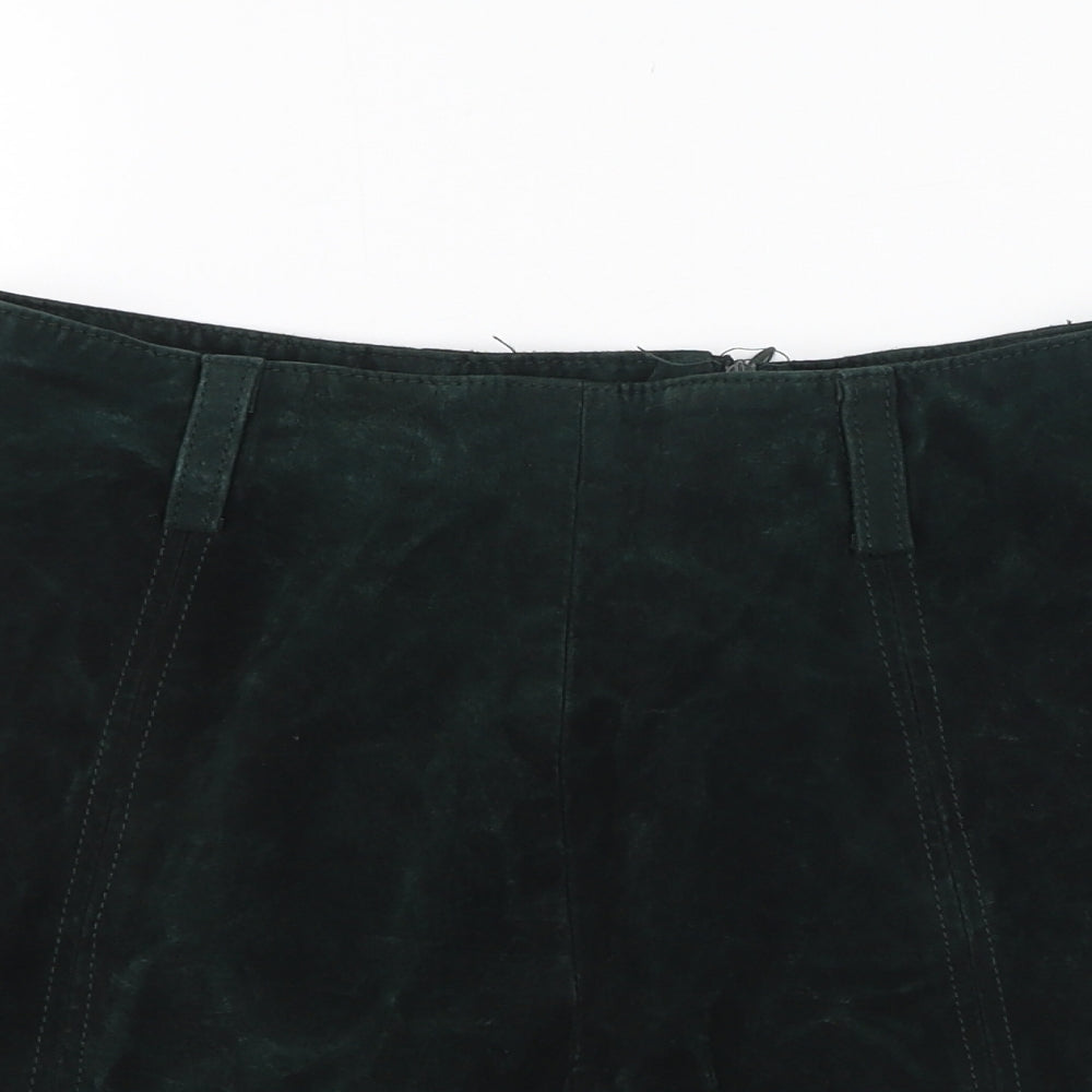 Zara Womens Green  Polyester Straight & Pencil Skirt Size M   Zip