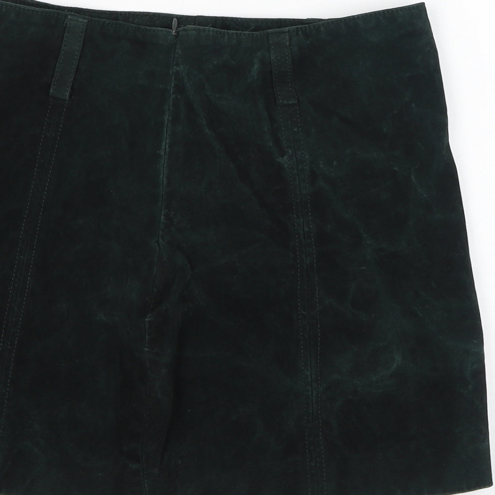 Zara Womens Green  Polyester Straight & Pencil Skirt Size M   Zip