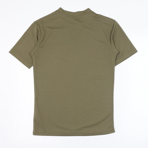 Preworn Mens Green  Polyester Basic T-Shirt Size S Roll Neck Pullover