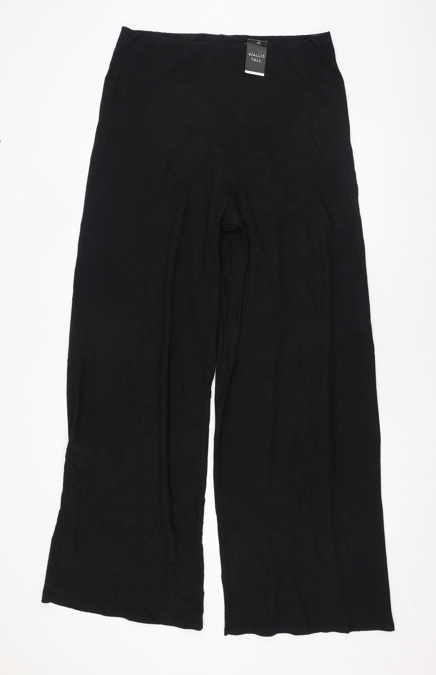 Wallis Womens Black  Polyester Trousers  Size 16 L32 in Regular