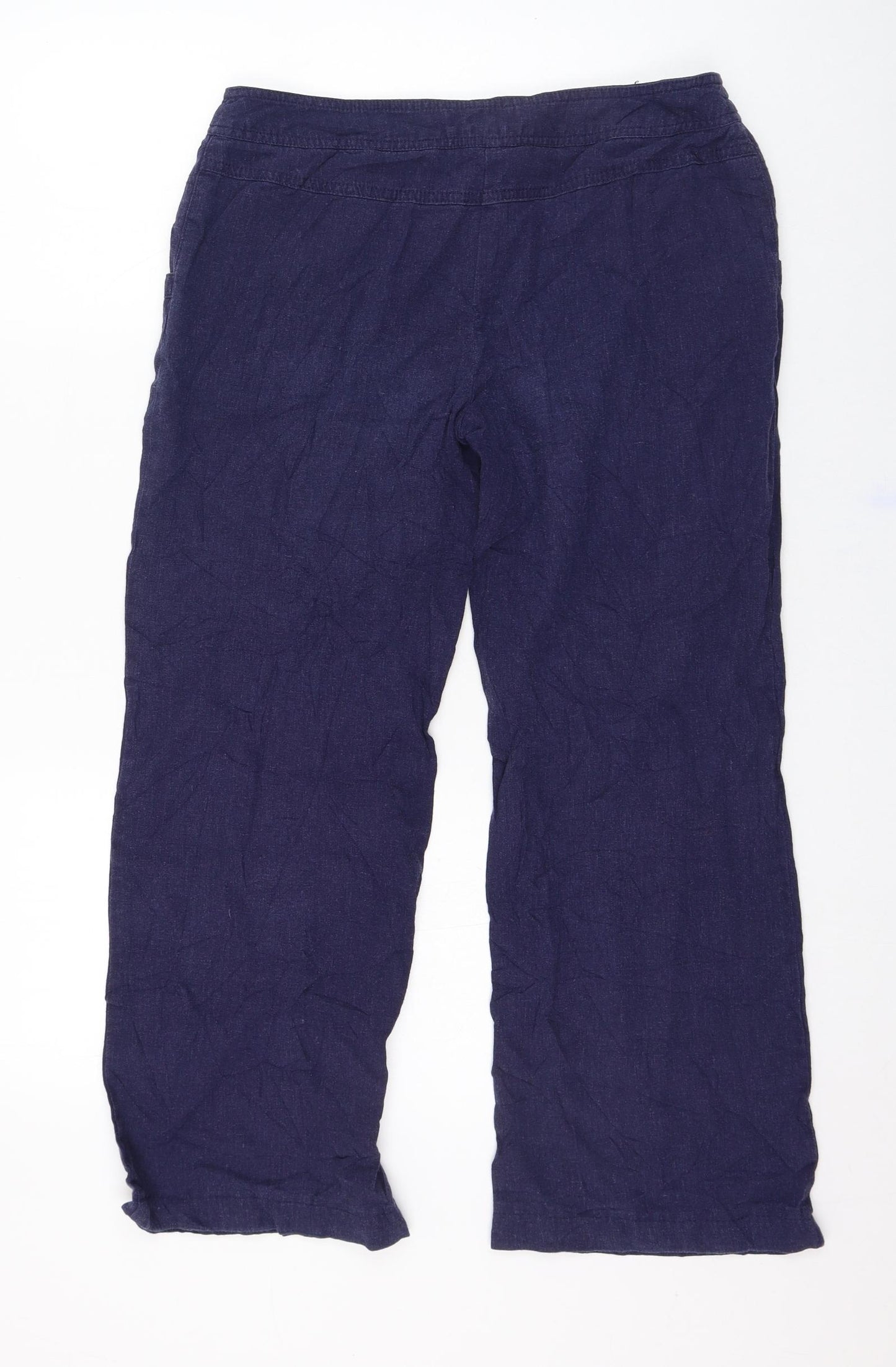 Papaya Womens Blue  Polyester Trousers  Size 10 L25 in Regular Zip