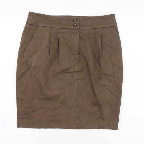 Jobis Womens Brown  Cotton Straight & Pencil Skirt Size 12   Zip