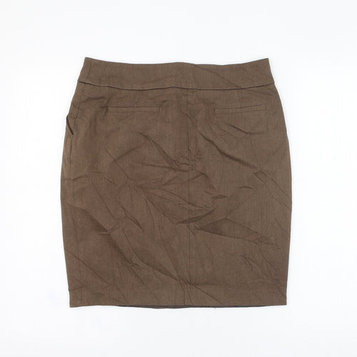 Jobis Womens Brown  Cotton Straight & Pencil Skirt Size 12   Zip