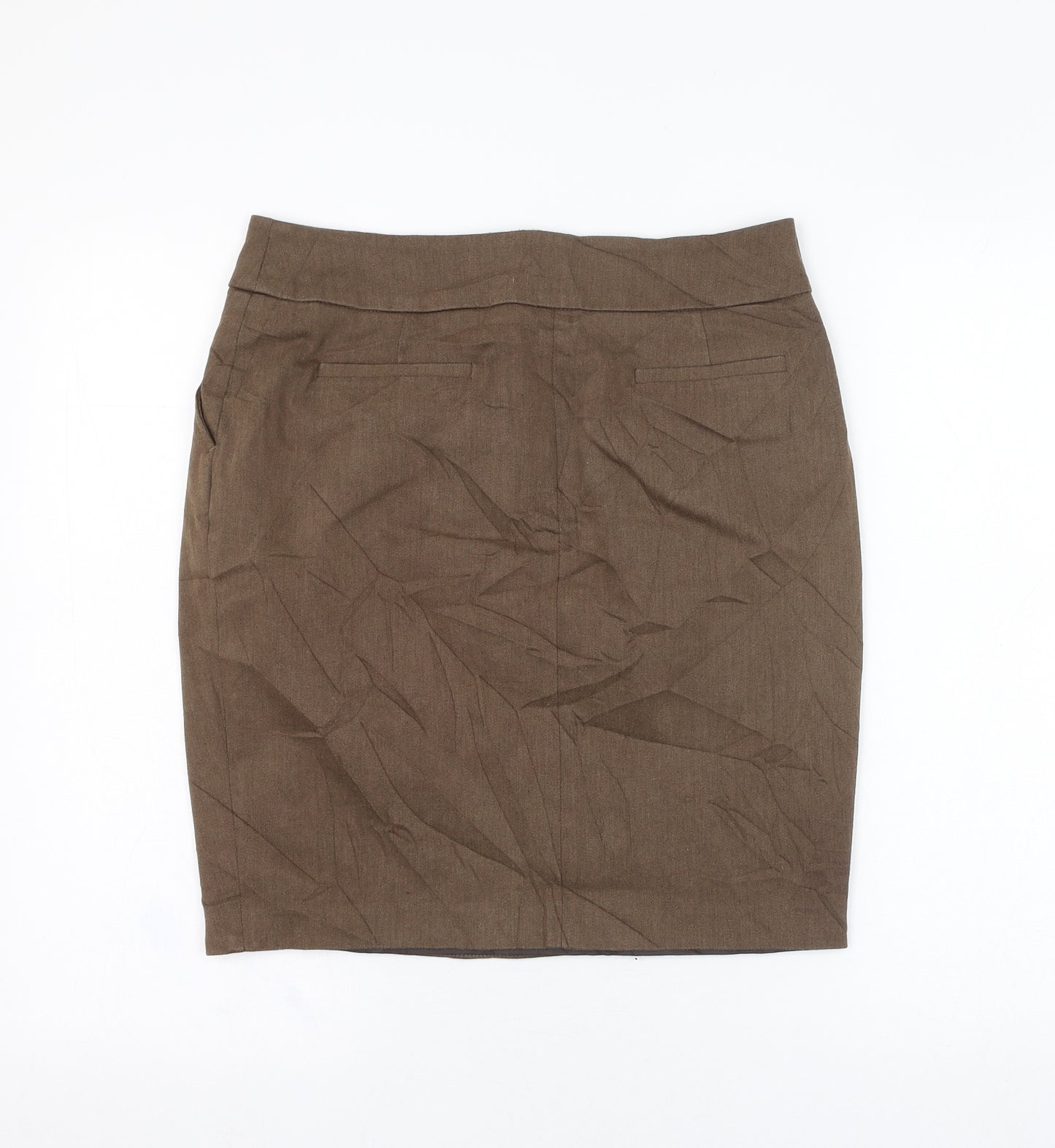 Jobis Womens Brown  Cotton Straight & Pencil Skirt Size 12   Zip