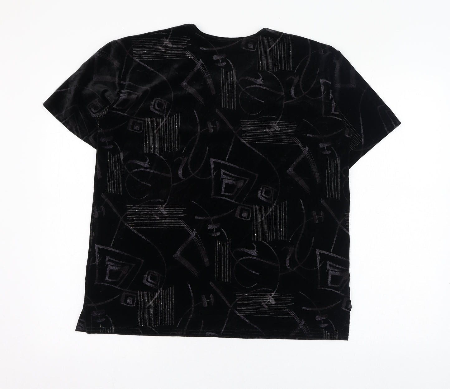 Citrus Womens Black  Polyester Basic T-Shirt Size 16 Round Neck