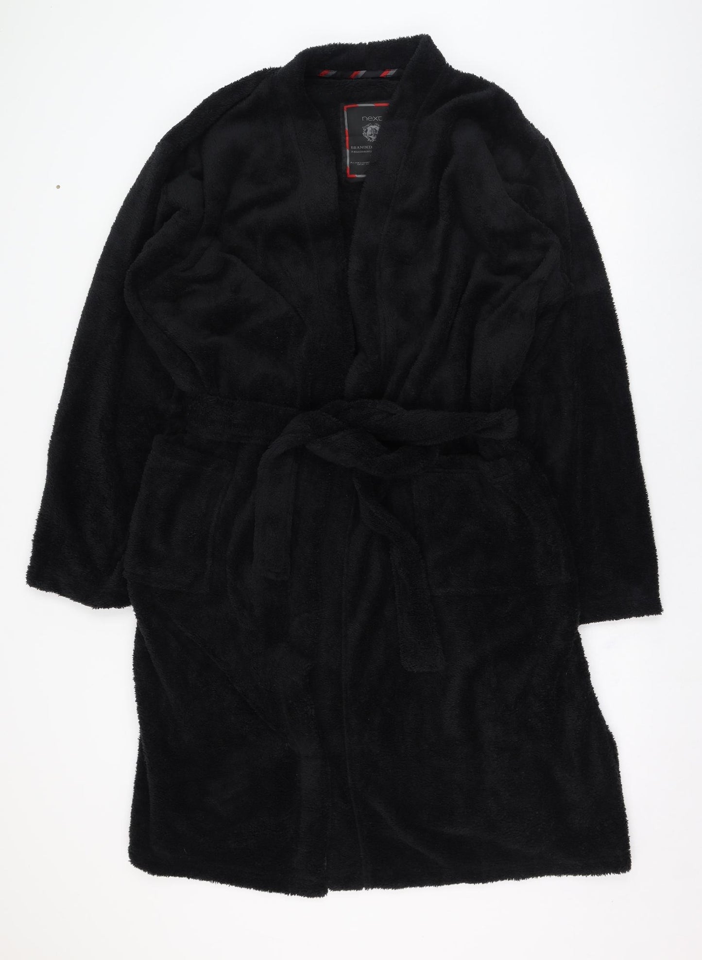 NEXT Mens Black Solid Polyester  Gown Size XL  Tie