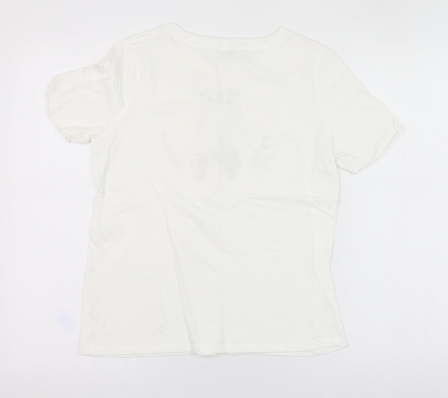 River Island Womens White  Polyester Basic T-Shirt Size 8 Round Neck - Bonjour Pretty