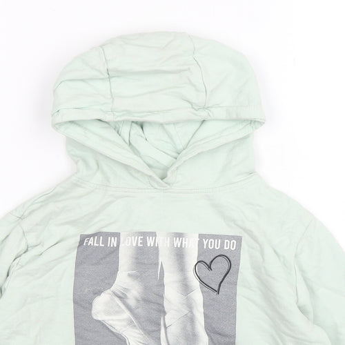 Jeff & Co Girls Green  Cotton Pullover Hoodie Size 7-8 Years   - Ballerina
