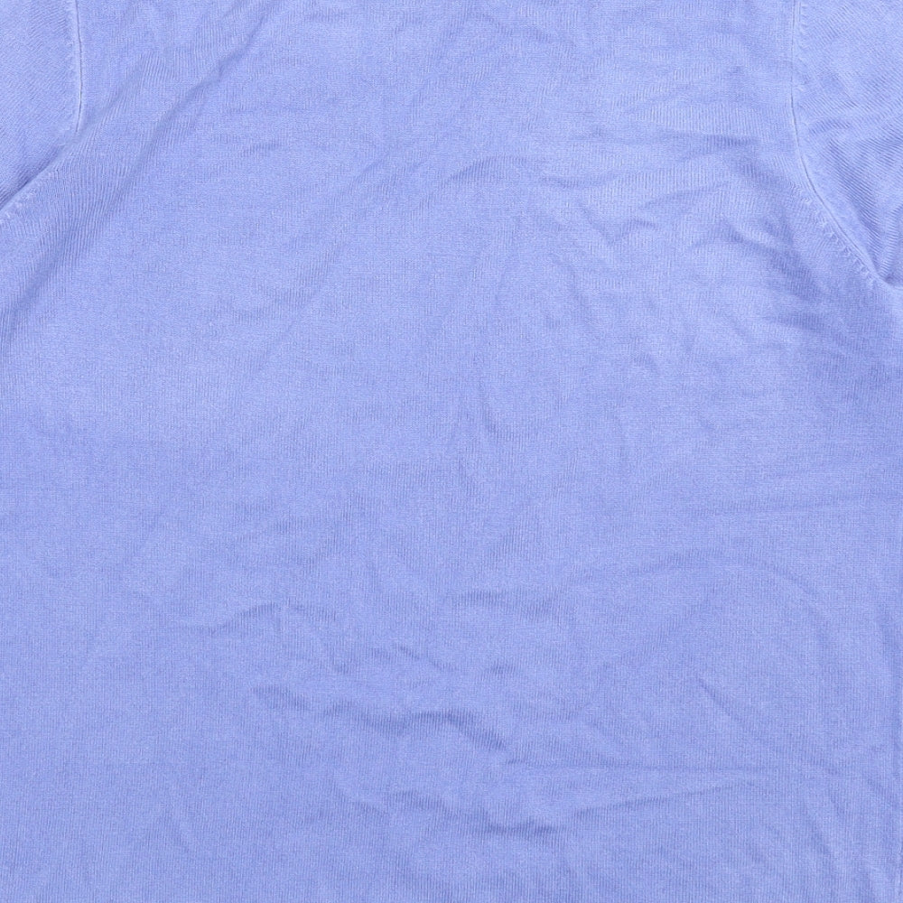 Bonmarché Womens Blue Round Neck  Acrylic Pullover Jumper Size 14