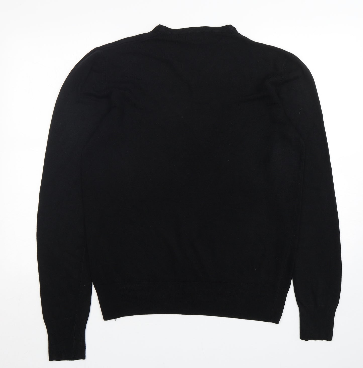 F&F Mens Black V-Neck  Acrylic Pullover Jumper Size XL