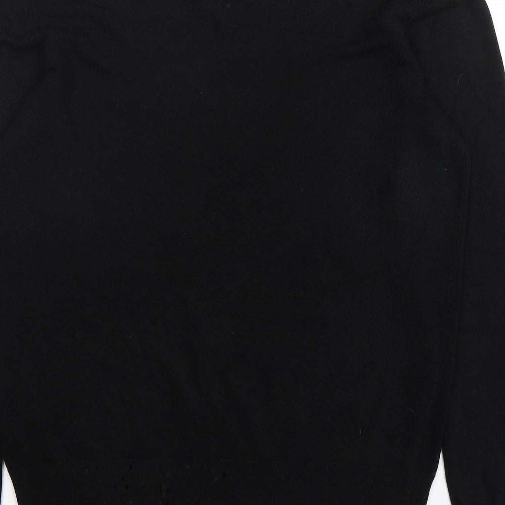 F&F Mens Black V-Neck  Acrylic Pullover Jumper Size XL