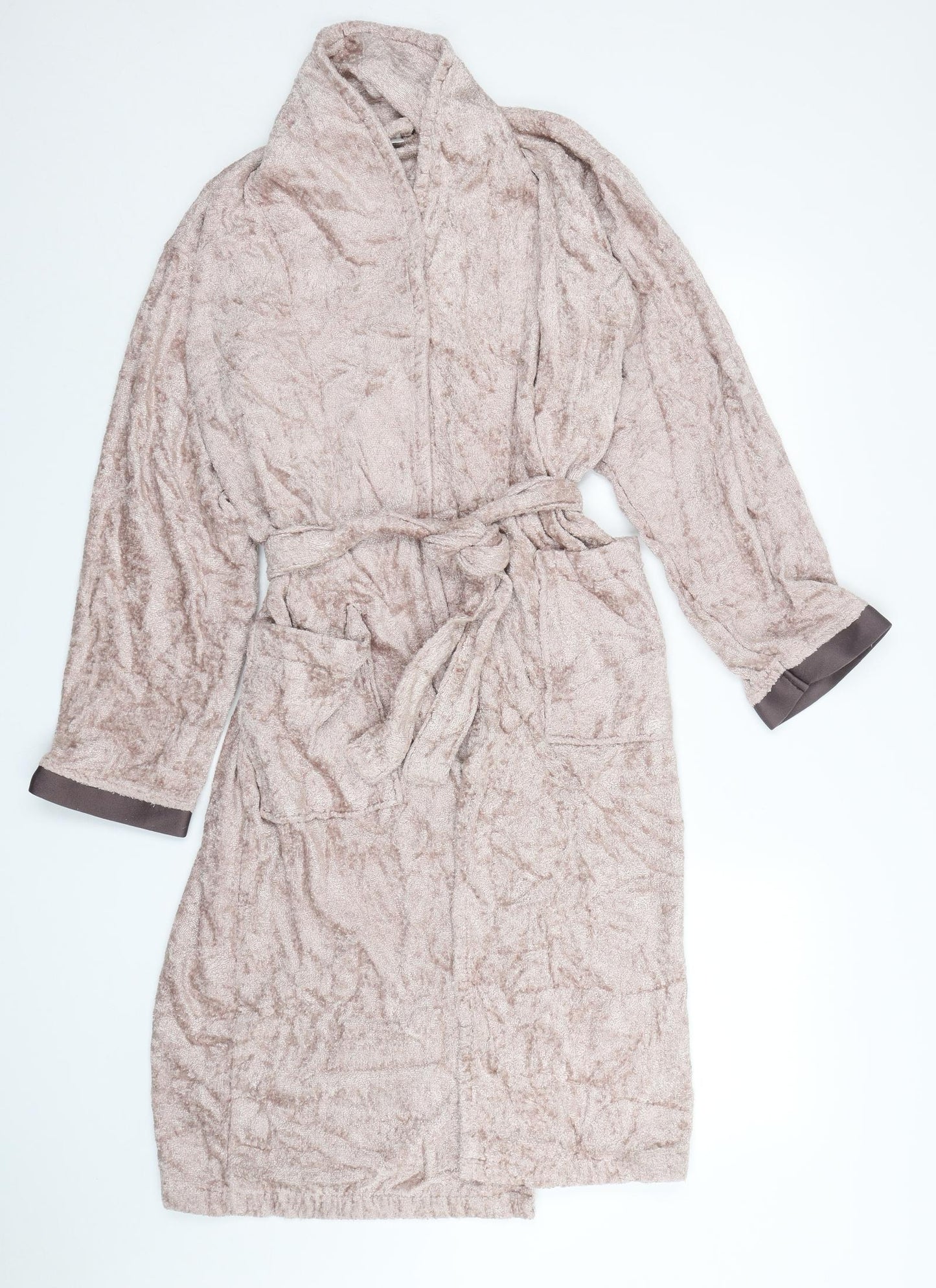 BiBA Womens Pink Solid Modal Kimono Gown Size S  Tie