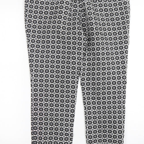 Jake's Womens Multicoloured Geometric Polyester Trousers  Size 8 L29 in Regular