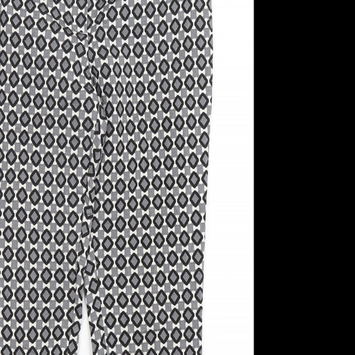 Jake's Womens Multicoloured Geometric Polyester Trousers  Size 8 L29 in Regular