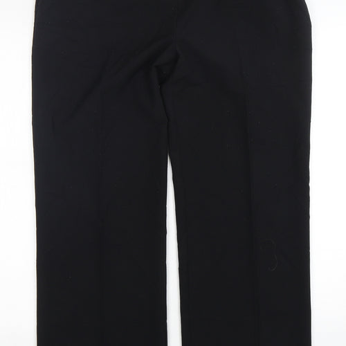 Marks and Spencer Womens Black  Polyester Trousers  Size 36 in L30 in Regular Zip