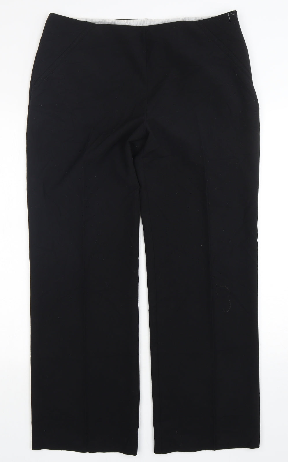 Marks and Spencer Womens Black  Polyester Trousers  Size 36 in L30 in Regular Zip