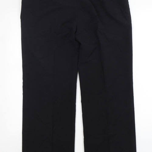 Marks and Spencer Womens Black  Polyester Trousers  Size 36 in L30 in Regular Zip