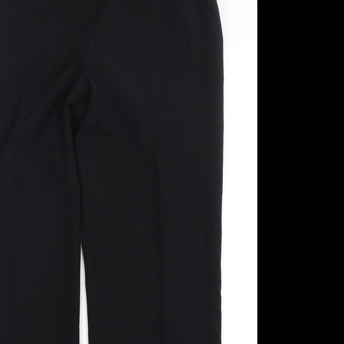 Marks and Spencer Womens Black  Polyester Trousers  Size 36 in L30 in Regular Zip