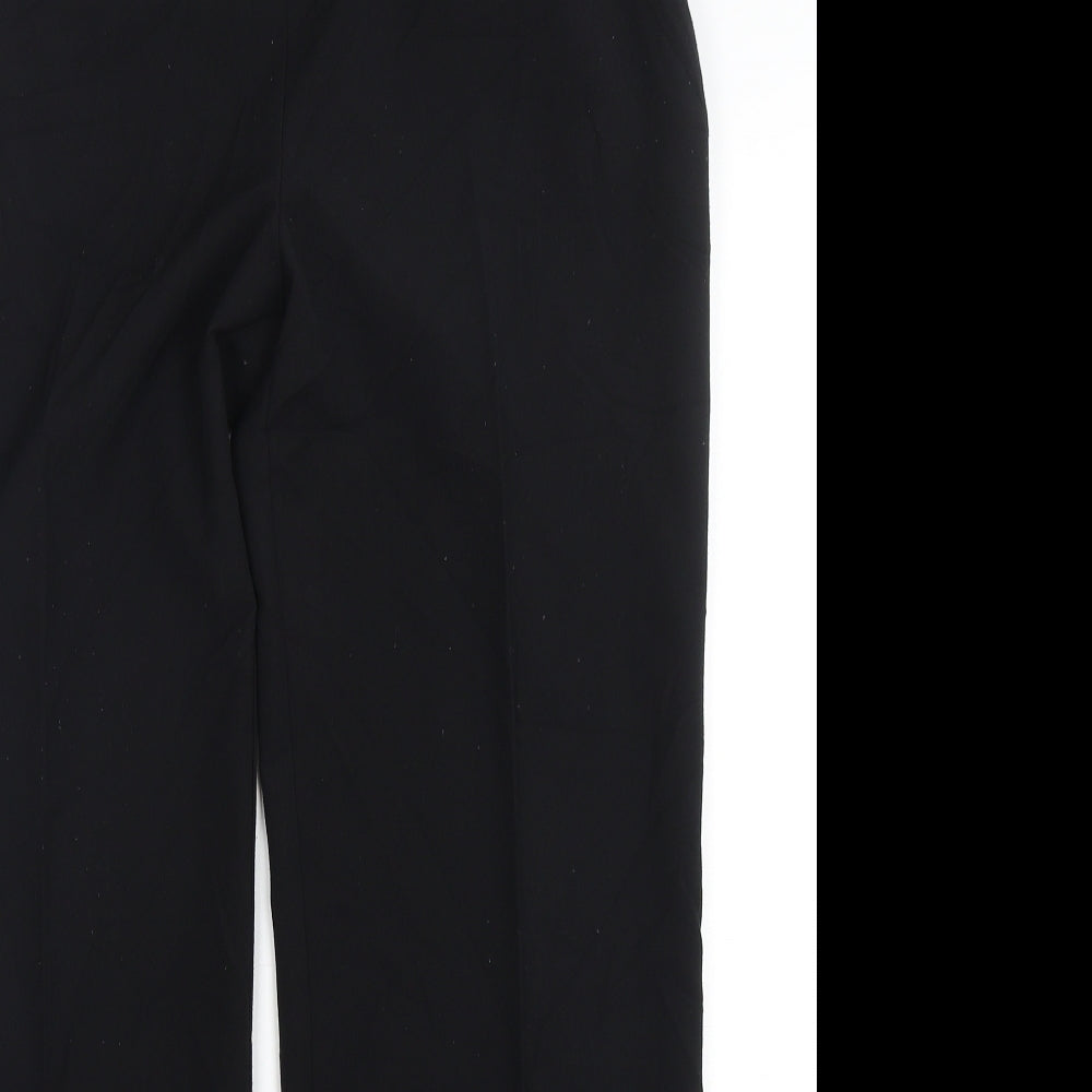 Marks and Spencer Womens Black  Polyester Trousers  Size 36 in L30 in Regular Zip