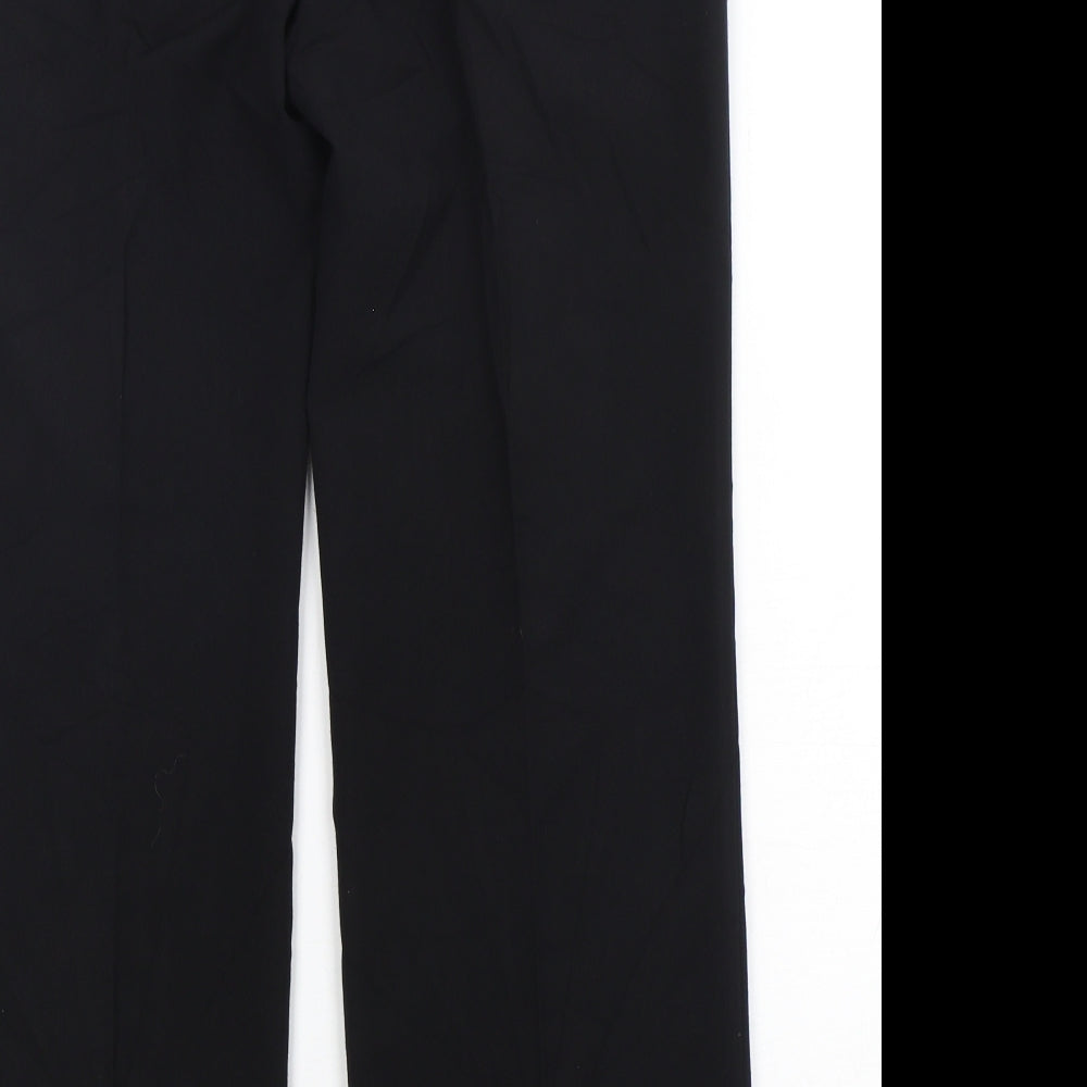 Marks and Spencer Womens Black  Polyester Trousers  Size 36 in L30 in Regular Zip
