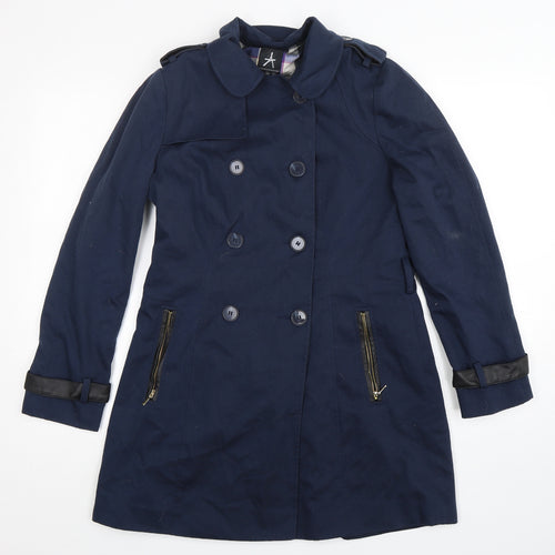 Atmosphere Womens Blue   Overcoat Coat Size 10  Button