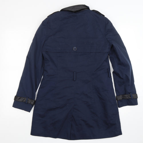 Atmosphere Womens Blue   Overcoat Coat Size 10  Button