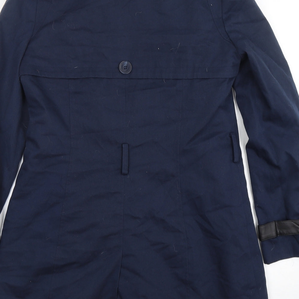 Atmosphere Womens Blue   Overcoat Coat Size 10  Button