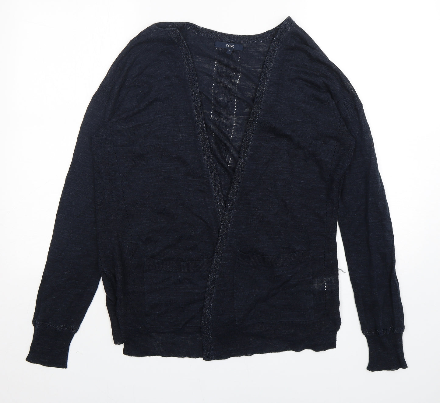 NEXT Womens Blue V-Neck  Acrylic Cardigan Jumper Size 10