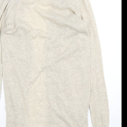 George Womens Beige V-Neck  Polyester Cardigan Jumper Size 8