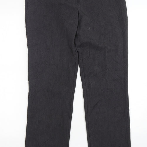 Contempo Womens Grey  Polyester Trousers  Size 8 L31 in Regular Button