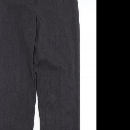 Contempo Womens Grey  Polyester Trousers  Size 8 L31 in Regular Button