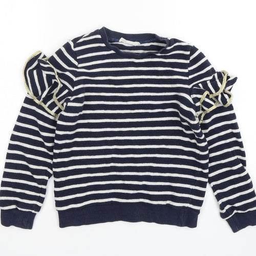Outside the Lines  Girls Multicoloured Striped Cotton Pullover Sweatshirt Size 9-10 Years  Pullover